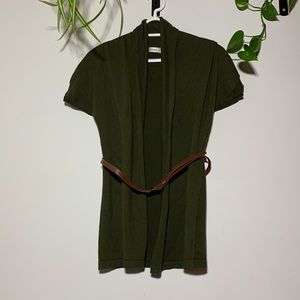 Ricki’s Olive Green - short sleeve cardigan
